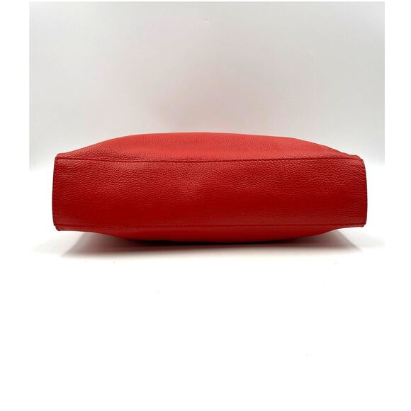 Tote Le Monde Red Leather Shoulder Bag - Picture 6 of 7